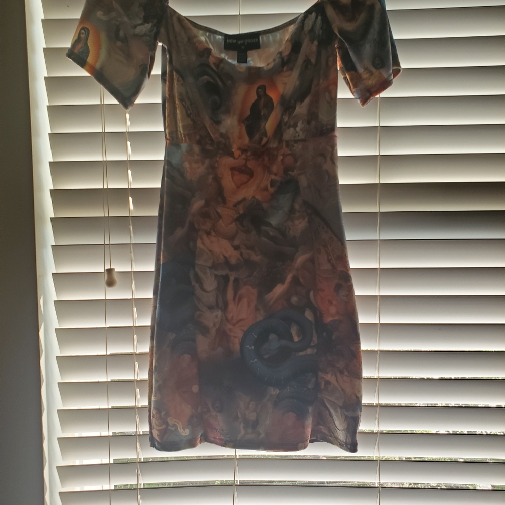 New Girl Order velvet babydoll dress with painting print - Picture 6 of 8